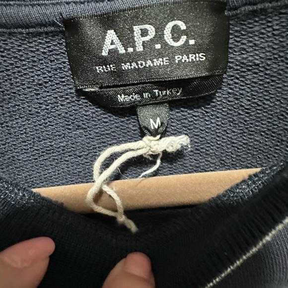 A.P.C. Navy Break Sweatshirt NWOT Size Medium - Picture 8 of 8